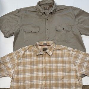 Men's Beige and Tan Plaid Shirt bundle. St John and Schmidt work wear